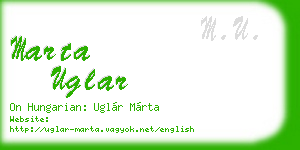 marta uglar business card